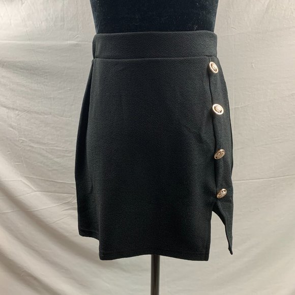 High Waist Button Detail Mini Skirt - Picture 5 of 6